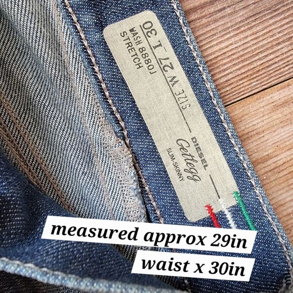 Diesel Jeans Womens 27 X 30 Blue Getlegg Slim Skinny Low Rise Distressed Denim - Picture 13 of 16